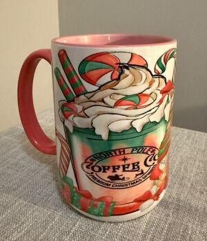 ☕🎄 Cricut “North Pole Coffee Co” Christmas Mug 15 oz Holiday Ceramic Cup
